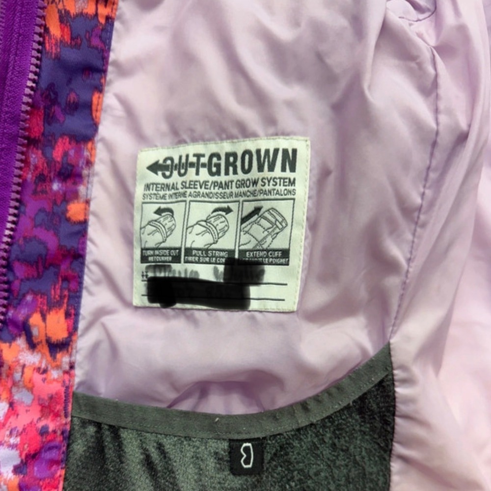 Columbia Jacket Kids Medium Purple Floral Omni-Tech Waterproof Winter Ski Coat - Picture 8 of 11